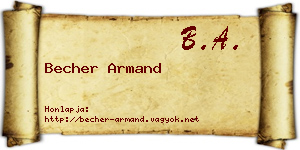 Becher Armand névjegykártya