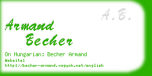 armand becher business card